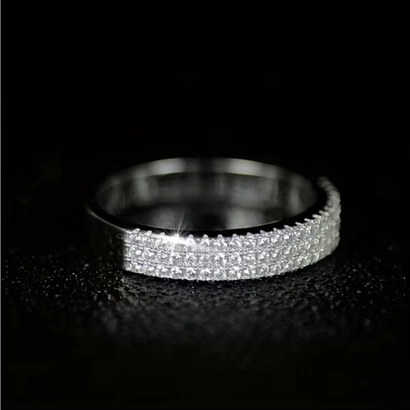 New 925 Silver Bridal Engagement Party Diamond Ring - Picture 4 of 6